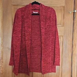 Women's Red Open Front Cardigan